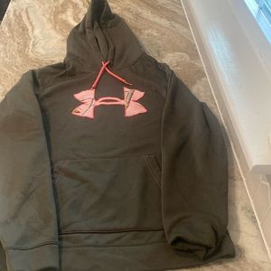 Under armour girls medium green/pink hoodie